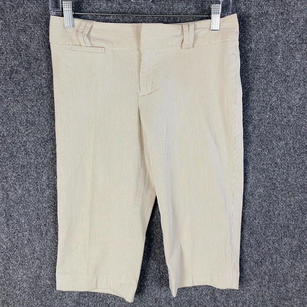 Banana Republic Jackson Fit Capris Pants Women's Size 0 Stretch Striped Cotton